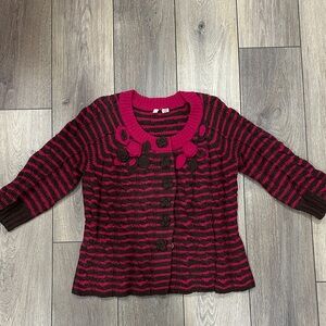 Moth - Striped Pink and Brown Women's Sweater- purchased from Anthropologie.